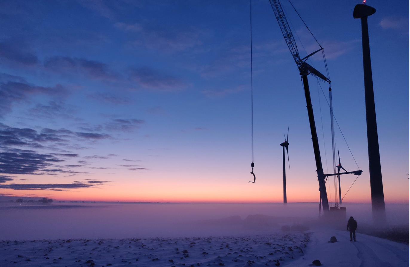 Enercon vėjo jėgainės žiemą
